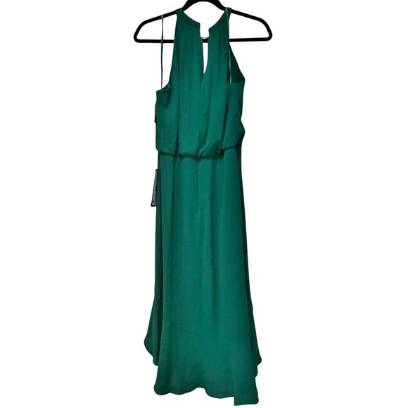 XSCAPE Women's Crepe Choker Halter-Neck High-Low Midi Dress Green Size 8 NWT - Picture 13 of 13